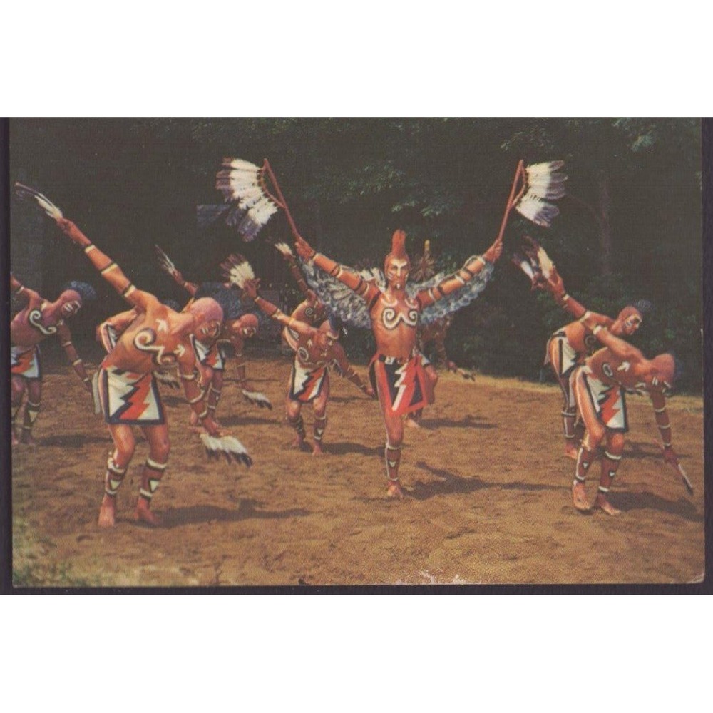 Cherokee Indian Eagle Dance Unto These Hills NC Vintage Card CM-55